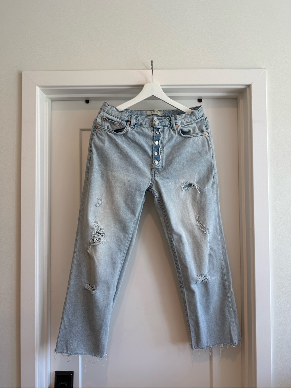 We The Free Light Blue Distressed Boyfriend Jeans